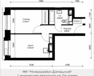 1-комнатная квартира площадью 36.6 кв.м, ул. Донецкая, 30, корп.2 | цена 4 781 900 руб. | www.metrprice.ru