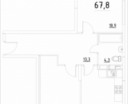 2-комнатная квартира площадью 67.8 кв.м, Строителей, корп.34 | цена 3 729 000 руб. | www.metrprice.ru