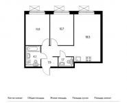 2-комнатная квартира площадью 53.5 кв.м, Высоковольтный проезд, вл5 | цена 7 794 950 руб. | www.metrprice.ru