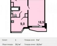 1-комнатная квартира площадью 39.5 кв.м, Красногорский бул., 14 | цена 5 152 100 руб. | www.metrprice.ru