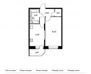 1-комнатная квартира площадью 38.8 кв.м,  | цена 4 124 440 руб. | www.metrprice.ru