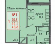 1-комнатная квартира площадью 48 кв.м, Ленинский пр-т, 16 | цена 4 357 840 руб. | www.metrprice.ru