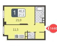 1-комнатная квартира площадью 46.9 кв.м в ЖК "Богородский", бульвар Маршала Рокоссовского, 6к1А | цена 7 279 000 руб. | www.metrprice.ru