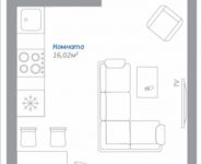 1-комнатная квартира площадью 24.46 кв.м, Новорязанское шоссе, 11, корп.11 | цена 1 962 988 руб. | www.metrprice.ru