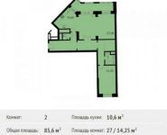 2-комнатная квартира площадью 85.6 кв.м, Михневская улица, 8 | цена 10 586 580 руб. | www.metrprice.ru