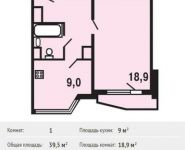 1-комнатная квартира площадью 39.5 кв.м, улица Недорубова, 25 | цена 4 236 500 руб. | www.metrprice.ru