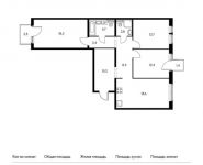 3-комнатная квартира площадью 92.2 кв.м, Боровское ш, вл. 2 | цена 11 239 180 руб. | www.metrprice.ru