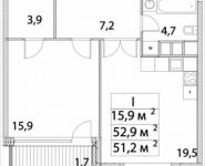 1-комнатная квартира площадью 52.9 кв.м, Автозаводская ул., 23К6 | цена 10 732 510 руб. | www.metrprice.ru