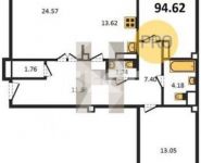 3-комнатная квартира площадью 94.6 кв.м в ЖК "Яуза Парк", Краснобогатырская ул., 28 | цена 16 961 392 руб. | www.metrprice.ru