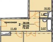 2-комнатная квартира площадью 72.1 кв.м, Дзержинского ул., 87 | цена 3 804 165 руб. | www.metrprice.ru