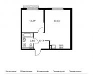 1-комнатная квартира площадью 44.96 кв.м, Складочная ул, 6 | цена 8 403 024 руб. | www.metrprice.ru