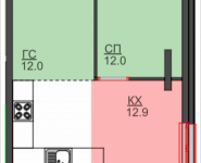 2-комнатная квартира площадью 46.2 кв.м, Авангардная, корп.7 | цена 5 128 200 руб. | www.metrprice.ru