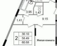 2-комнатная квартира площадью 62.3 кв.м, Щелково платф, 1 | цена 3 769 150 руб. | www.metrprice.ru