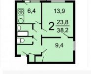 2-комнатная квартира площадью 38.2 кв.м, бульвар Матроса Железняка, 13А | цена 6 950 000 руб. | www.metrprice.ru