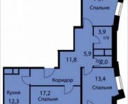 3-комнатная квартира площадью 80.3 кв.м, 3-й Нижнелихоборский проезд, 13к2 | цена 6 094 770 руб. | www.metrprice.ru