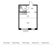 1-комнатная квартира площадью 27 кв.м, Авиаконструктора Петлякова ул., 1 | цена 4 271 400 руб. | www.metrprice.ru