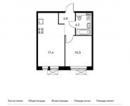 1-комнатная квартира площадью 35.9 кв.м,  | цена 4 293 640 руб. | www.metrprice.ru