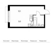 1-комнатная квартира площадью 25.3 кв.м, микрорайон Опытное Поле, 10 | цена 3 303 927 руб. | www.metrprice.ru