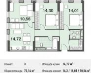 3-комнатная квартира площадью 73.1 кв.м, улица Энергетиков, 6 | цена 17 680 572 руб. | www.metrprice.ru