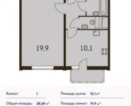 1-комнатная квартира площадью 38 кв.м, Ельнинская ул., 14 | цена 7 851 030 руб. | www.metrprice.ru