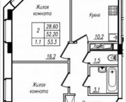 2-комнатная квартира площадью 53 кв.м, Просвещения ул. | цена 2 746 524 руб. | www.metrprice.ru