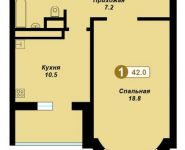 1-комнатная квартира площадью 42 кв.м, Чистяковой ул., 62 | цена 4 350 000 руб. | www.metrprice.ru