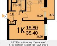 1-комнатная квартира площадью 35 кв.м, Внутренний проезд, 8с2 | цена 7 079 292 руб. | www.metrprice.ru