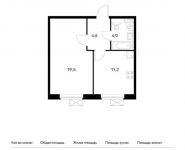 1-комнатная квартира площадью 39.3 кв.м,  | цена 4 747 440 руб. | www.metrprice.ru