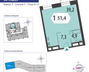 1-комнатная квартира площадью 51.5 кв.м, Староалексеевская улица, вл5 | цена 12 344 550 руб. | www.metrprice.ru