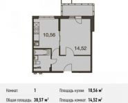 1-комнатная квартира площадью 38.6 кв.м, Родниковая ул. | цена 4 184 826 руб. | www.metrprice.ru