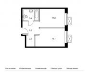 1-комнатная квартира площадью 34.8 кв.м, Внуковское п, Лётчика Грицевца ул, 3с2 | цена 3 187 680 руб. | www.metrprice.ru