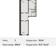 2-комнатная квартира площадью 60.8 кв.м, Высотная ул, 3 | цена 3 648 000 руб. | www.metrprice.ru