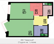 2-комнатная квартира площадью 39.7 кв.м, Адмирала Макарова, 10, корп.2 | цена 7 543 000 руб. | www.metrprice.ru