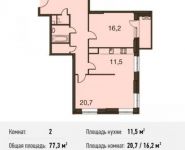 2-комнатная квартира площадью 77 кв.м в ЖК "Маяк" (Реутов), Комсомольская ул., 2 | цена 6 462 280 руб. | www.metrprice.ru
