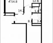 2-комнатная квартира площадью 54 кв.м, Колпакова ул., 44 | цена 4 493 600 руб. | www.metrprice.ru