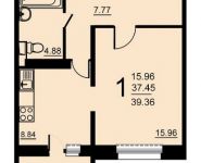1-комнатная квартира площадью 39.36 кв.м, 5-й микрорайон, 18 | цена 2 228 170 руб. | www.metrprice.ru