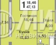 1-комнатная квартира площадью 45.4 кв.м, Загорьевская улица, 25 | цена 3 700 000 руб. | www.metrprice.ru