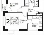 2-комнатная квартира площадью 45 кв.м в ЖК "Южное Бунино",  | цена 5 008 385 руб. | www.metrprice.ru