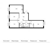 3-комнатная квартира площадью 91.1 кв.м, Ленинский проспект, 20 | цена 9 410 630 руб. | www.metrprice.ru