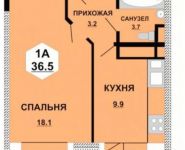 1-комнатная квартира площадью 36.5 кв.м, Москвина ул., 10 | цена 4 197 500 руб. | www.metrprice.ru