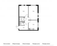 2-комнатная квартира площадью 53.3 кв.м,  | цена 5 132 790 руб. | www.metrprice.ru