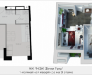 1-комнатная квартира площадью 45.41 кв.м, Береговой проезд, корп.3 | цена 8 854 950 руб. | www.metrprice.ru