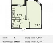 1-комнатная квартира площадью 38 кв.м,  | цена 1 909 106 руб. | www.metrprice.ru