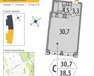 1-комнатная квартира площадью 38.5 кв.м в ЖК "SHIROKAYA", Широкая улица, д.30 | цена 6 163 273 руб. | www.metrprice.ru