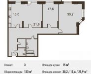 3-комнатная квартира площадью 133 кв.м в ЖК "Маяк" (Реутов), Комсомольская ул., 2 | цена 10 640 000 руб. | www.metrprice.ru