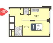 1-комнатная квартира площадью 49.1 кв.м в ЖК "Богородский", Маршала Рокоссовского бульвар, д.6к1 | цена 8 375 000 руб. | www.metrprice.ru