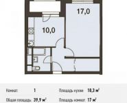 1-комнатная квартира площадью 39.9 кв.м, Волоколамское шоссе, вл67-69 | цена 7 634 806 руб. | www.metrprice.ru