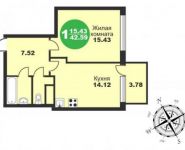 1-комнатная квартира площадью 41.9 кв.м, Дубнинская улица, 10к5 | цена 2 762 760 руб. | www.metrprice.ru