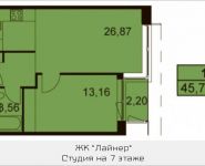 2-комнатная квартира площадью 45.79 кв.м, Ходынский бульвар | цена 10 560 318 руб. | www.metrprice.ru