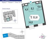 1-комнатная квартира площадью 52.9 кв.м, Староалексеевская улица, вл5 | цена 13 560 724 руб. | www.metrprice.ru